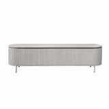 Tv-meubel - Taupe Mangohout - 210 cm - Verticaal Lattenpatroon