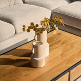 Salontafel - Naturel - Mangohout - 130 cm - 2 Lades