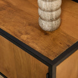 Tv-meubel - Naturel - Mangohout - Metaal - 240 cm - 4 Deuren & 1 Lade