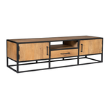 Tv-meubel Naturel Mangohout - 180 cm - Twee Deuren en Eén Lade