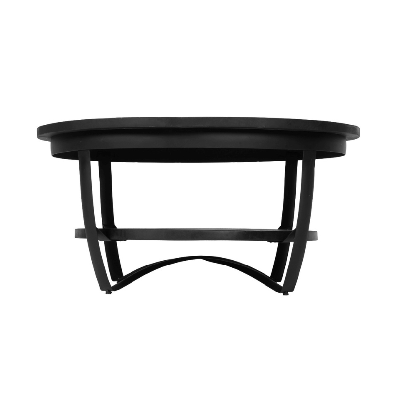 Salontafel - Rond - Zwart - Mangohout - Metaal - 70 cm