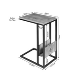 Slider Bijzettafel - Zwart Gezandstraald Mangohout - Metaal Frame