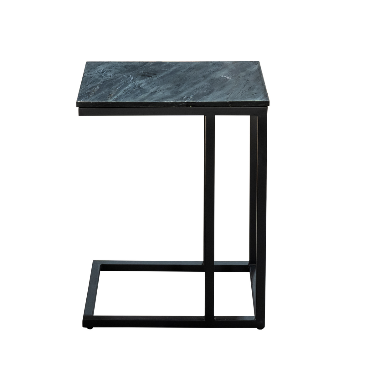 Slider Bijzettafel - Zwart Gezandstraald Mangohout - Metaal Frame
