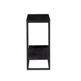 Slider Bijzettafel - Zwart Gezandstraald Mangohout - Metaal Frame