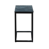 Slider Bijzettafel - Zwart Gezandstraald Mangohout - Metaal Frame