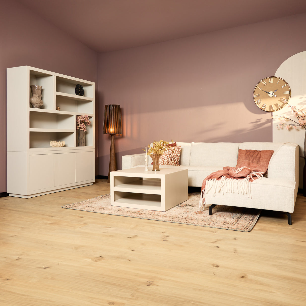 Vakkenkast - Zand - Mangohout - XL - 160 cm - 3 Deuren