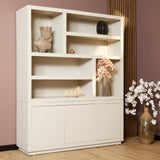 Vakkenkast - Zand - Mangohout - XL - 160 cm - 3 Deuren