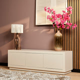 TV-meubel Zand Mangohout - 150 cm - 4 Greeploze Deuren en Push-to-Open