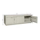 TV-meubel Zand Mangohout - 150 cm - 4 Greeploze Deuren en Push-to-Open