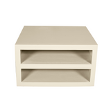 Vierkante Salontafel - Zand Mangohout - 80 cm - Modern Blokdesign met Dubbel Opbergvak