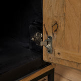 Tv-meubel - Naturel - Mangohout - 120 cm - 2 Deuren - Greeploos