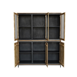 Vitrinekast Naturel Mangohout - 160 cm - Zes Greeploze Deuren en Industrieel Design