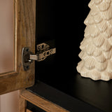 Vitrinekast Naturel Mangohout - 160 cm - Zes Greeploze Deuren en Industrieel Design