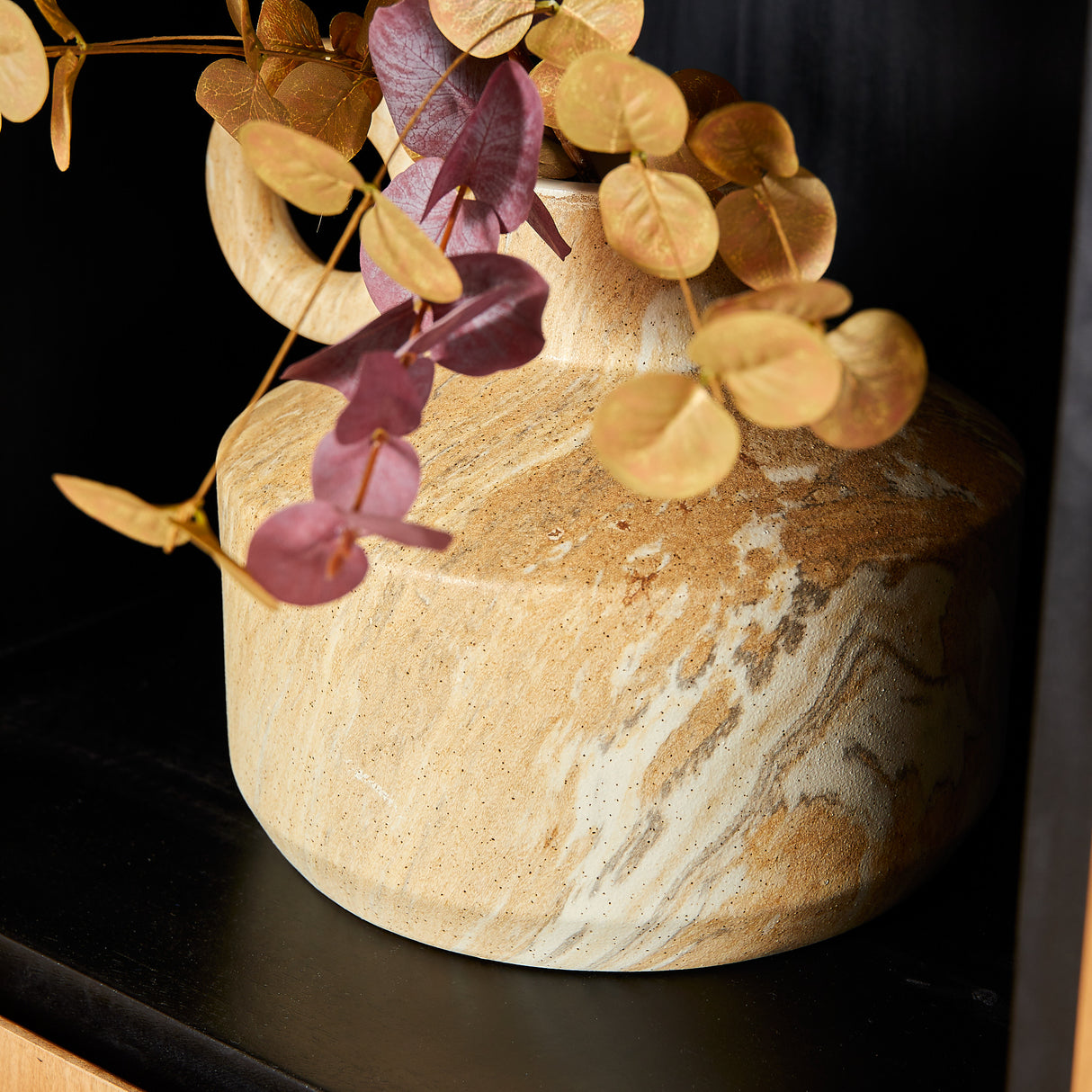 Boekenkast Naturel Mangohout - 60 cm - 220 cm Hoog - Inclusief Deur en Open Vakken