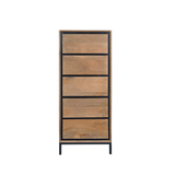 Ladekast Naturel Mangohout - 50 cm - 5 Greeploze Lades