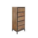 Ladekast Naturel Mangohout - 50 cm - 5 Greeploze Lades