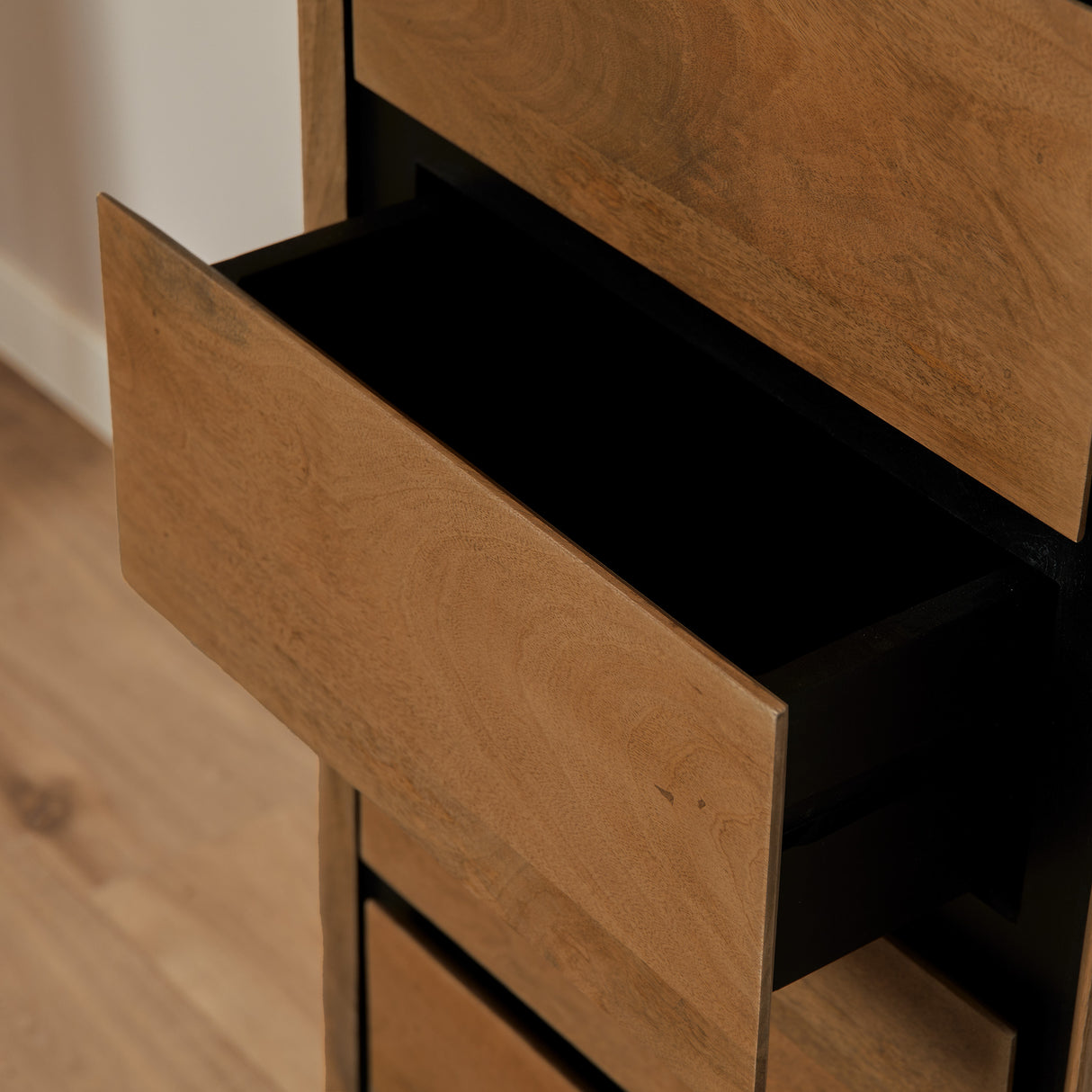 Ladekast Naturel Mangohout - 50 cm - 5 Greeploze Lades