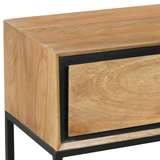 Sidetable Naturel Mangohout - 150 cm - 3 Greeploze Lades en Legplank