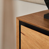 Sidetable Naturel Mangohout - 150 cm - 3 Greeploze Lades en Legplank