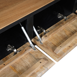 Sidetable Naturel Mangohout - 180 cm - 4 Greeploze Lades en Legplank