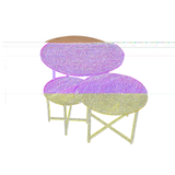 Ronde Salontafel Naturel Mangohout - Set van 3 - 70 cm