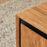 Bijzettafel Naturel Mangohout - 60 cm - Vierkant met Opbergvak