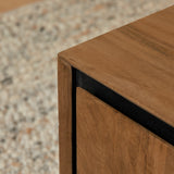 Bijzettafel Naturel Mangohout - 60 cm - Vierkant met Opbergvak