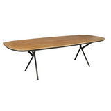 Eettafel - 200 cm - Naturel Mangohout - Zwarte Metalen U-poot