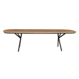 Eettafel - 200 cm - Naturel Mangohout - Zwarte Metalen U-poot