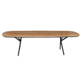 Eettafel - 200 cm - Naturel Mangohout - Zwarte Metalen U-poot