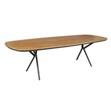 Eettafel - 200 cm - Naturel Mangohout - Zwarte Metalen U-poot