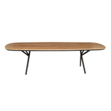 Eettafel - 280 cm - Naturel Mangohout - Zwarte Metalen U-poot