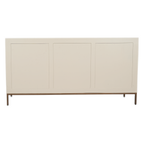 Dressoir - Zand Mangohout - 3 Deuren met Lattenpatroon - 165 cm