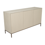 Dressoir - Zand Mangohout - 3 Deuren met Lattenpatroon - 165 cm