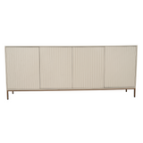 Dressoir - Zand Mangohout - 4 Deuren met Lattenpatroon - 210 cm
