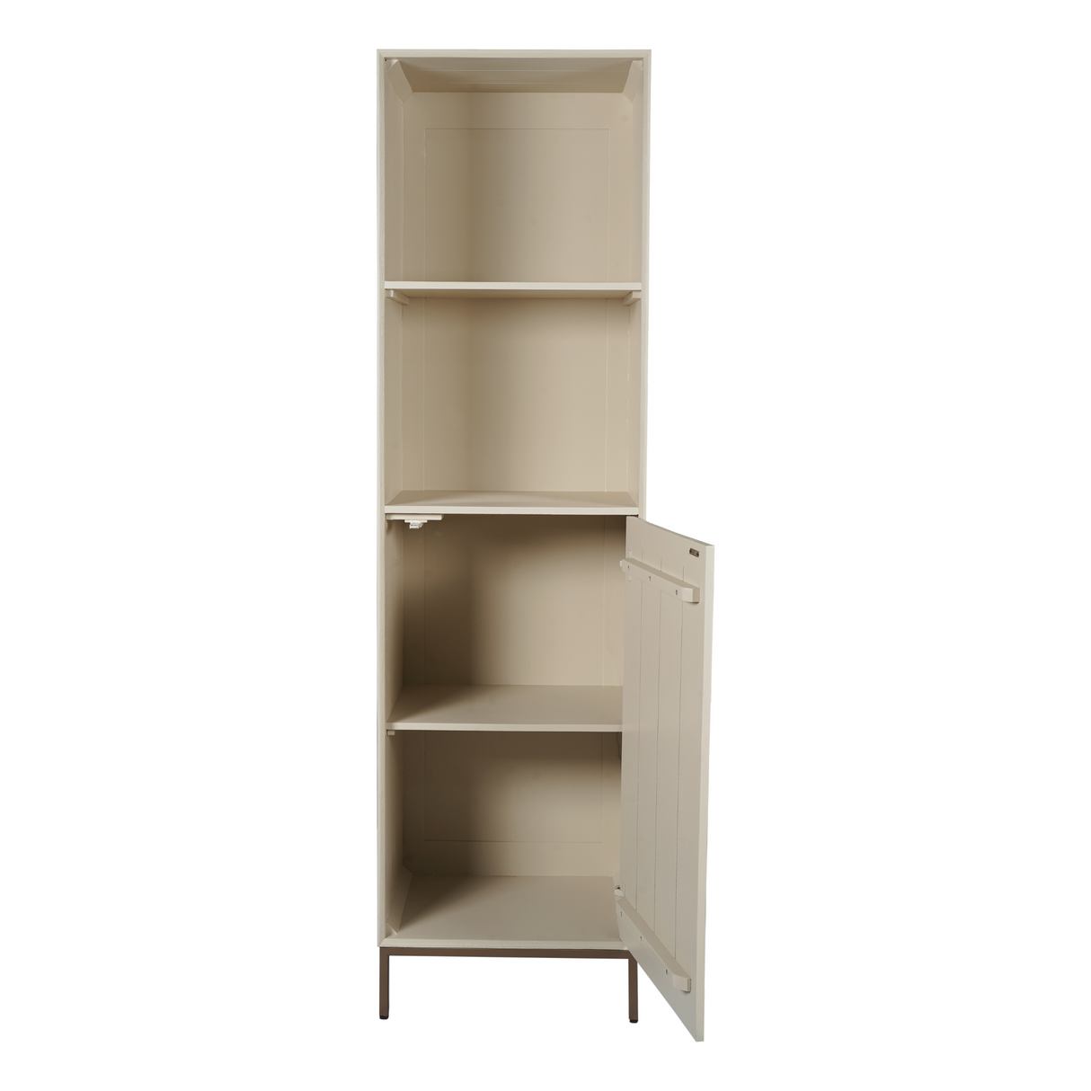 Boekenkast - Zand Mangohout - 1 Deur & 2 Vakken - 55 cm