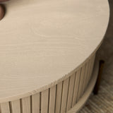 Salontafel Rond - Zand Mangohout - Modern Design met Lades - 80 cm