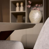 Deens Ovale Eettafel - 160 cm - Zandkleurig Mangohout - Bronskleurige Designpoot
