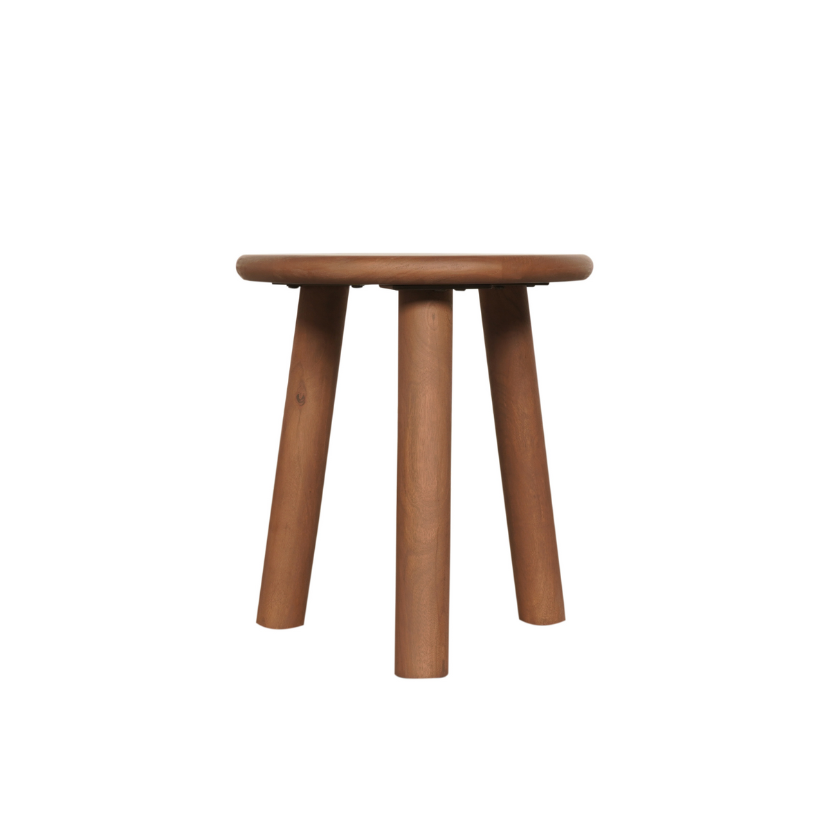 Ronde Salontafel Walnoot Mangohout - 37 cm - Modern Driepoot Design