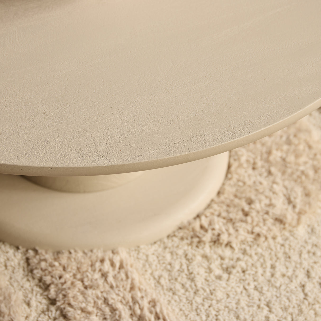 Ronde Salontafel Zand Mangohout - 90 cm - Sculpturaal Design