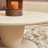 Ronde Salontafel Zand Mangohout - 90 cm - Sculpturaal Design