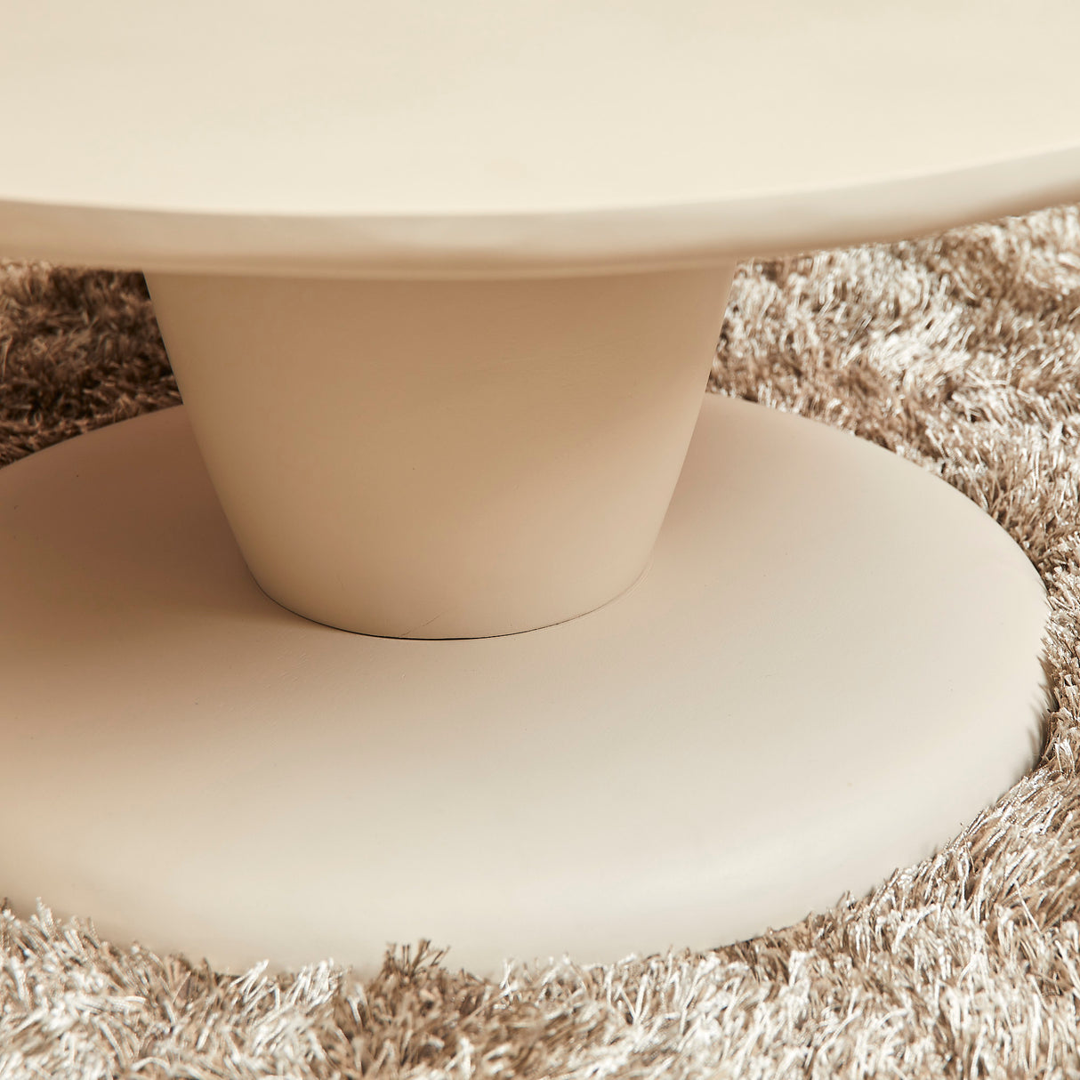 Ronde Salontafel Zand Mangohout - 90 cm - Sculpturaal Design