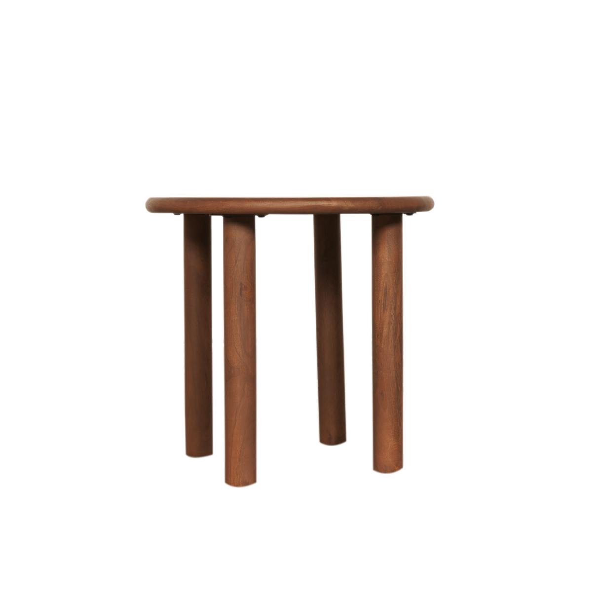 Ronde Salontafel Walnoot Mangohout - 50 cm - Modern Vierpoot Design