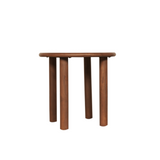 Ronde Salontafel Walnoot Mangohout - 50 cm - Modern Vierpoot Design