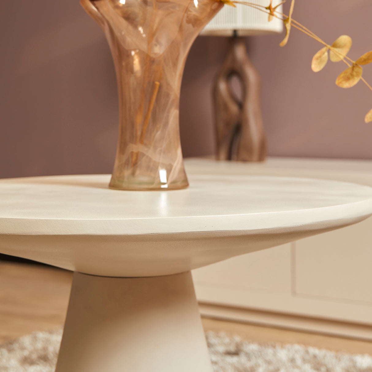 Ronde Salontafel Zand Mangohout - 60 cm - Sculpturaal Design