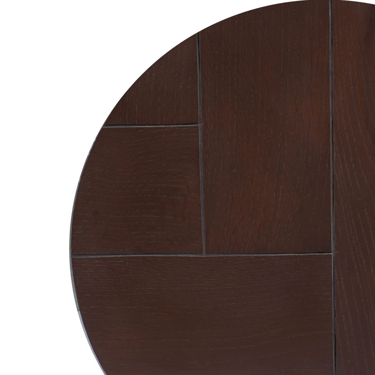 Ronde Salontafel Set Zwart Eikenhout - 70 cm & 50 cm - Zwart Metalen Onderstel