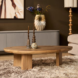 Salontafel - Naturel Eikenhout - 130 cm - Organisch Driehoekig Design