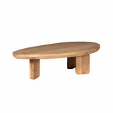 Salontafel - Naturel Eikenhout - 130 cm - Organisch Driehoekig Design