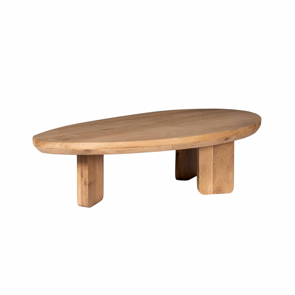 Salontafel - Naturel Eikenhout - 130 cm - Organisch Driehoekig Design