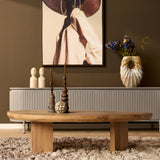 Salontafel - Naturel Eikenhout - 130 cm - Organisch Driehoekig Design